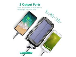 25000mAh Portable Solar Power Bank Dual USB