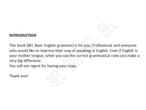 BEL Basic English grammar