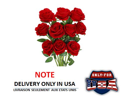Rose Flower Red Silk Roses with Stem Flowers Bouquet