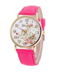 Watch New Fashion Leather Strap Flower