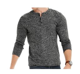 LecGee Men’s Slim Fit Henley Shirt Long Sleeve