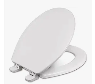 Wooden Toilet Seat Round, Closed Front with Cover