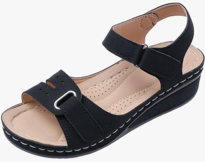 Women’s Summer Sandals With Adjustable Hook & Loop Straps, Comfortable