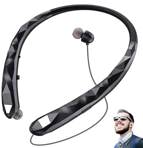 Neckband Bluetooth Headphones,Wireless Retractable Headset